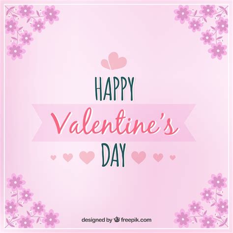 Free Vector | Floral valentine's day card