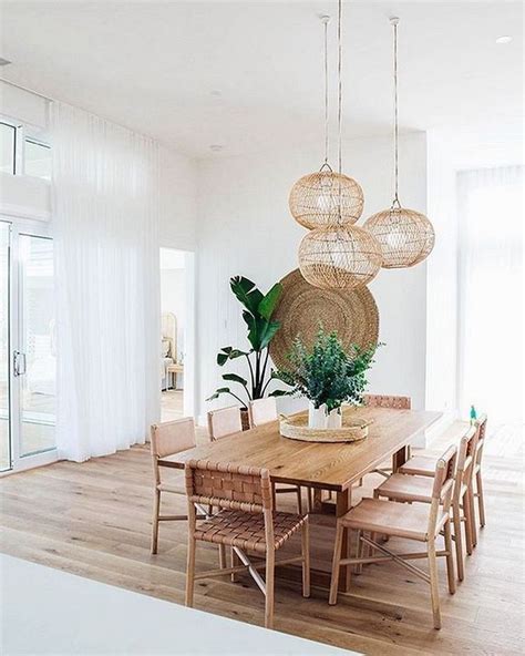 Boho Dining Room Decor, Dining Room Design, Living Room Decor, Modern Boho Dining Room, Coastal ...