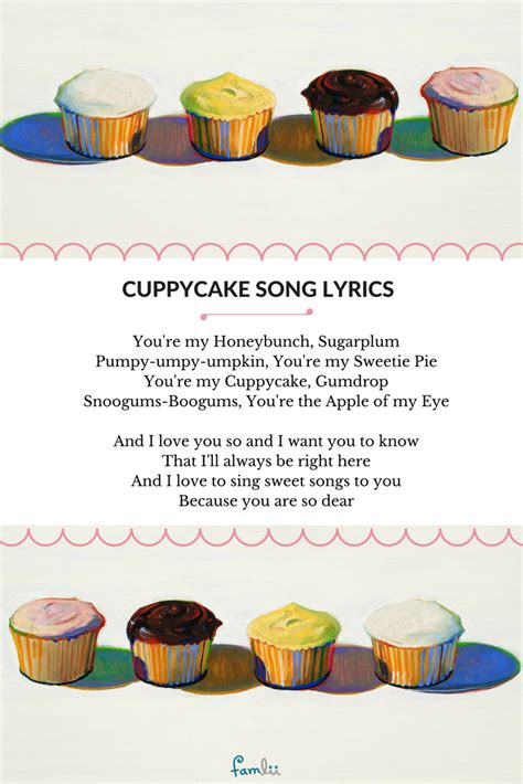 CuppyCake Song: A Sweet Lullaby - Famlii | Cupcake song, Cake song, Song lyrics