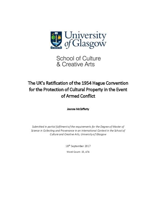 (PDF) The UK's Ratification of the 1954 Hague Convention for the Protection of Cultural Property ...