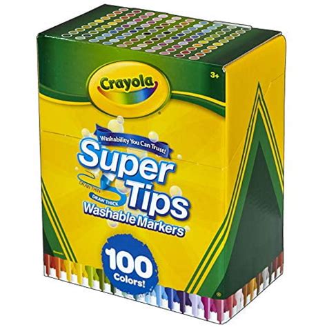 Crayola Super Tips Marker Set, 100 Washable Markers, Assorted Colors, Gift for Kids - Walmart.com