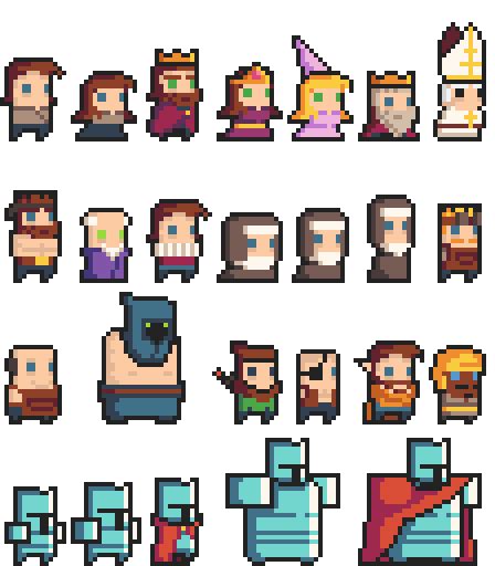 16x16 Fantasy RPG Characters by Superdark