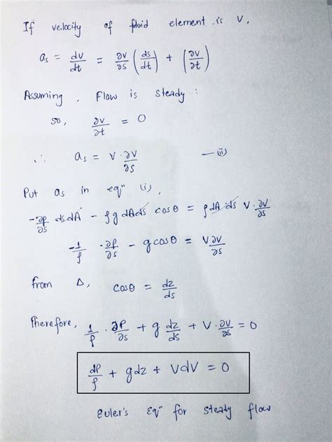 [Solved] Derive Euler's equation of motion for fluid flow with appropriate... | Course Hero