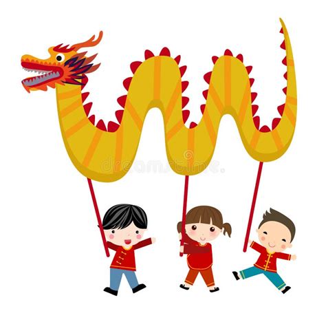 Chinese New Year Festival/Dragon Dance Stock Vector - Illustration of ...