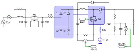 Single-Phase Supply with Power Factor Correction | Plexim