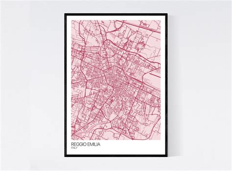 Reggio Emilia, Italy Map Art Print Many Colours 350gsm Art Quality ...