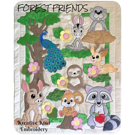 Large Forest Friends Applique Animals Collection