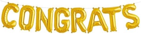 Amazon.com: EBTOYS Congrats Balloons Gold Alphabet Balloons Aluminum Film Balloon for Graduation ...