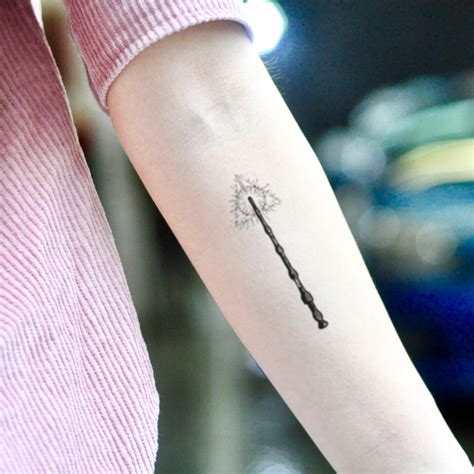 Harry Potter Elder Wand Temporary Tattoo Sticker - OhMyTat