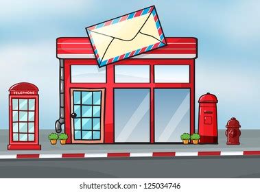 Exterior Post Office Illustration Stock Vector (Royalty Free) 1148859257 | Shutterstock