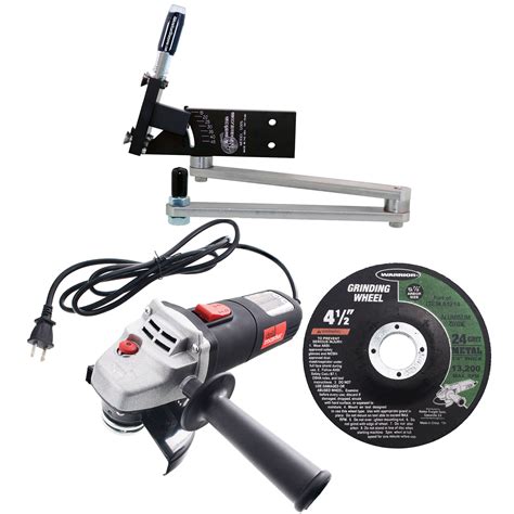 All American Sharpener Model 5005 Adjustable Lawn Mower Blade Sharpener with Angle Grinder and ...