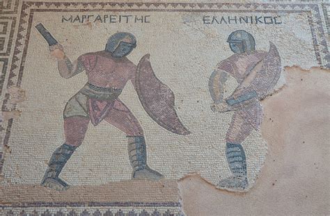 Gladiator Mosaic from Kourion, Cyprus (Illustration) - World History Encyclopedia