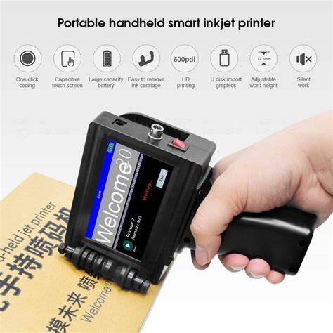 42ML Handheld jet Inkjet Printer Date Word QR Code Barcode Logo Machine ...