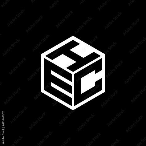 ECI letter logo design with black background in illustrator, cube logo ...