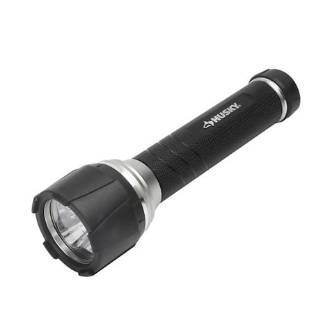 Husky 1000 Lumens LED Virtually Unbreakable Aluminum Flashlight 6 AA Battery Required 19FL0604 ...