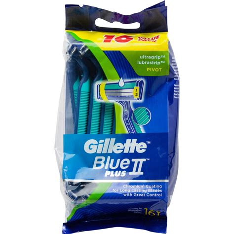 Gillette Blue II Plus Disposable Razors 16 Pack | BIG W