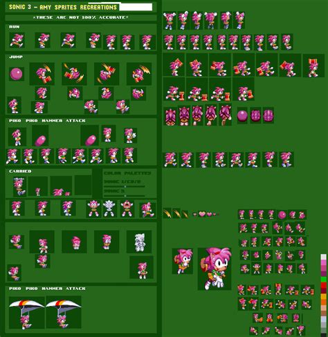 Sonic 3air Extra Slot Amy Rose sprites by fuzehug4 on DeviantArt