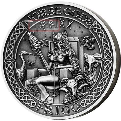 Cook Islands 2016 10$ The Norse Gods - Frigg 2 Oz Antique Finish Silver Coin