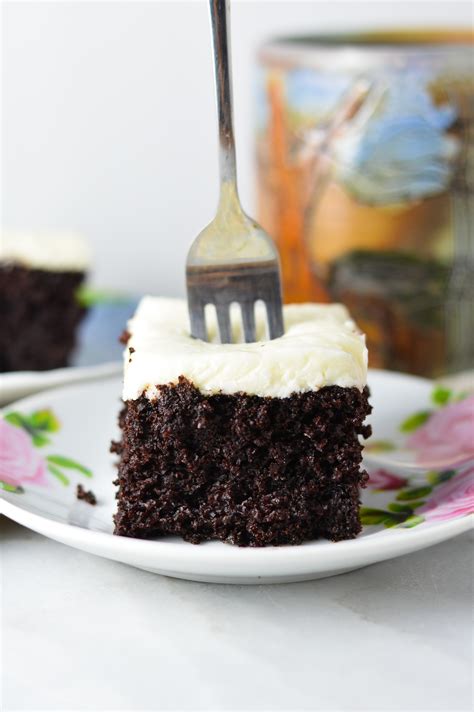 Moist Chocolate Cake with Coconut Cream Cheese Frosting | A Taste of Madness