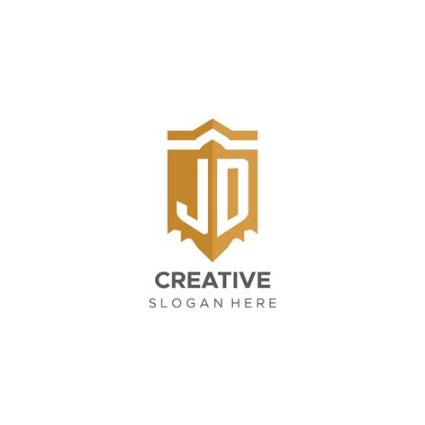 Monogram JD logo with shield geometric shape, elegant luxury initial logo design 25759951 Vector ...