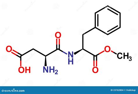 Aspartame structure stock vector. Illustration of atom - 23762804