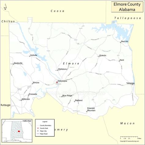 Map of Elmore County, Alabama - Where is Located, Cities, Population ...