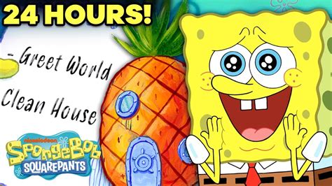 24 Hours Inside SpongeBob's House! 🍍 An Entire Day at the Pineapple ...