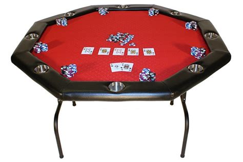 48 Inch Foldable Octagonal Poker Table With 8 Stainless Steel Cup Holders, High Quality 48 Inch ...
