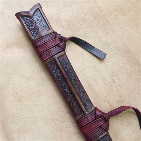 Scabbard made for a type XVa longsword. | Leather art, Swords medieval, Leather