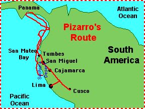 27th December, 1530 started expedition of Pizarro - mapstor.com