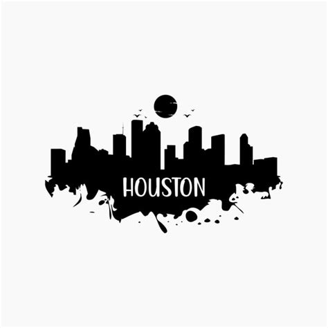 Houston Skyline Silhouette. Svg Png Eps Dxf Cut Files. - Etsy