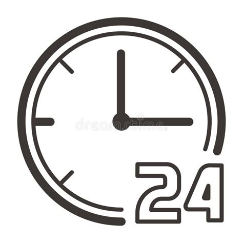 24 Hour Clock. Vector Illustration Decorative Design Stock Vector - Illustration of icons ...