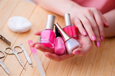 The Beauty Products Nail Care Tools Pedicure Closeup Stock Photo ...