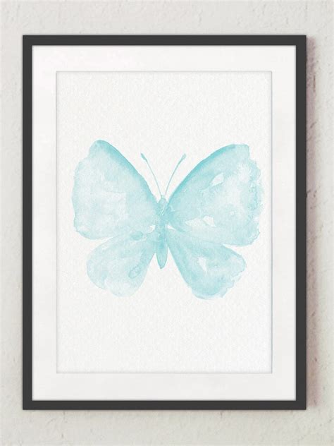 Butterfly Watercolor Painting Baby Blue Butterfly Art | Etsy