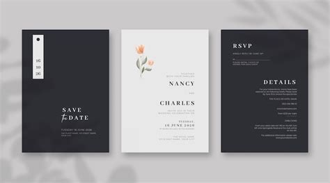 Premium Vector | Minimalist and elegant wedding card template