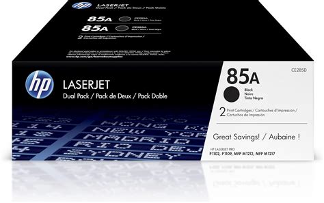 HP 85A Black Toner Cartridges (2-pack) | Works LaserJet Pro P1102 ...