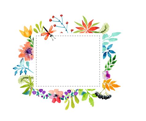 Watercolor Frame Png Vector Flower Frame Png Clipart Full Size | Images ...