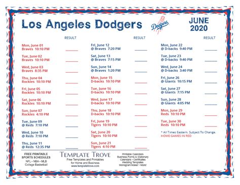 Dodgers 2022 Schedule Printable - Customize and Print