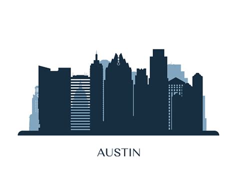 Austin Skyline Monochrome Silhouette Vector Illustration Stock Illustration - Download Image Now ...