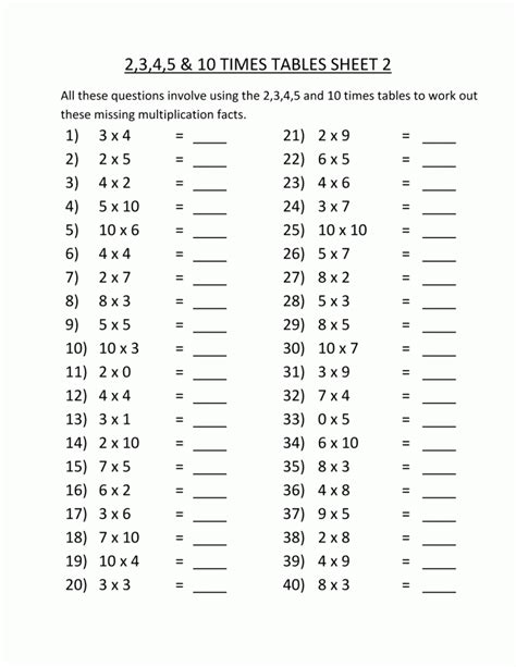 Printable Derivative Practice Worksheet : Multiplication Practice Worksheets to 5x5 - (warmup ...