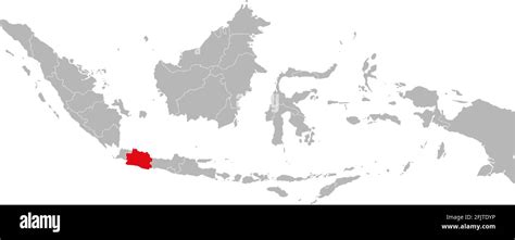 Jawa barat province isolated on indonesia map. Gray background ...