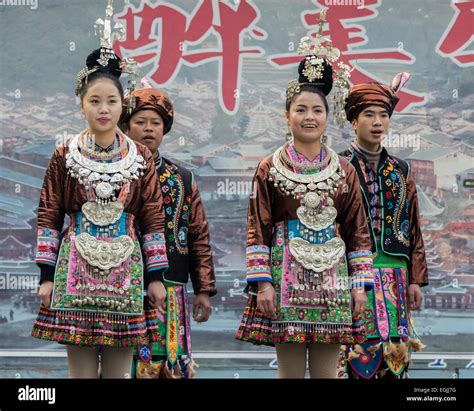 Dong ethnic attire, Zhaoxing Dong village, Guizhou Province, China ...