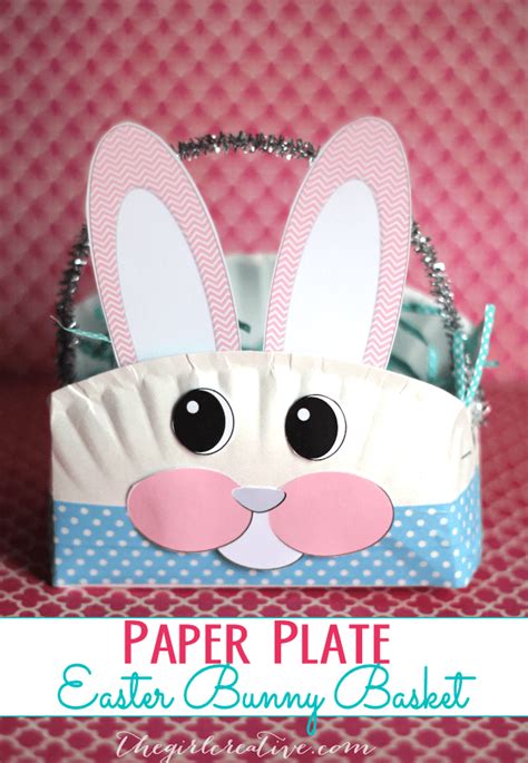 Paper Plate Easter Bunny Basket - The Girl Creative