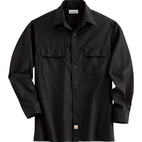 Carhartt Men's Long Sleeve Twill Work Shirt - Black, 3XL, Big Style, Model# S224 | Northern Tool ...