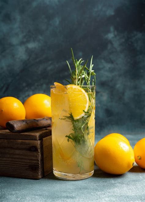 Lemon Cocktail in Highball Glass Stock Photo - Image of freeze ...