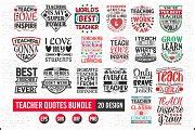 Teacher typographic quotes design bundle | Creative Market