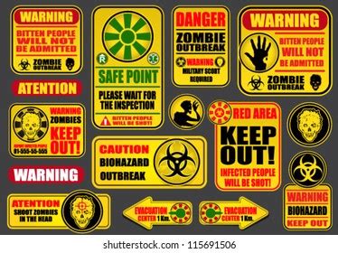 Zombie Apocalypse Signs Billboards Stock Vector (Royalty Free ...