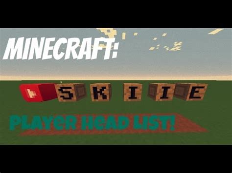 Minecraft: Player Head List! - YouTube