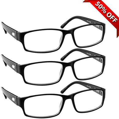 Reading Glasses +4.50 | 3 Pack of Readers for Men and Women | 3 Black - Walmart.com