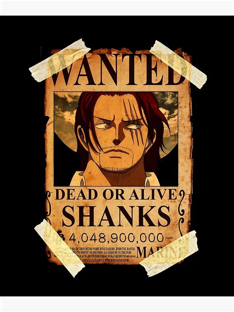 "One Piece - Shanks bounty poster" Poster for Sale by pignose28 | Redbubble